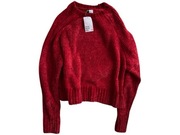Sweter szenilowy z rozcięciami, H&M, S - luźny