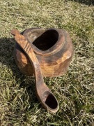 Drewniana rzeźbiona cukierniczka, solniczka, na przyprawy