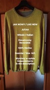 JUTA  Włoski męski dwustronny sweter z wełny merynosów, 100% Merino, M/L