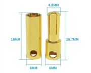 GOLD KONEKTOR ZŁĄCZE BANAN 5 MM RC LIPO LIFEPO4 BANK ENERGI - 5 KPL