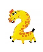 Balon foliowy dwa balon żyrafa 2 balonik na dwa latka żyrafka  5 sztuk