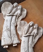 Anioły kobiety dwie ,ręcznie robione , wypalane 