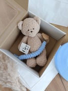 Zestaw miś i zawieszka do smoczka handmade 