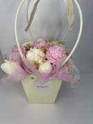 Box prezentowy w torebce – kwiaty z wosku sojowego | od ręki