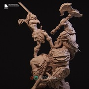 Figurka druk 3D żywica " Lia vs the Giant - F1302 " - 140 mm