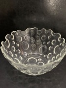 Szklana patera misa artystycznie zdobiona  60'