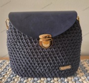 Torebka damska w kolorze niebieskim ręcznie wykonana na szydełku handmade 