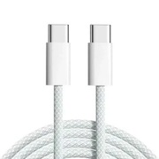 Kabel 60W NYLON, 2xUSB-C, 1M, Kompatybilny z APPLE /iPhone /SAMSUNG