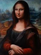 Duży Obraz Olejny - Mona Lisa (insp. Da Vinci) | 50x70 cm