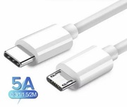 Kabel USB-C - micro USB, biały, długość 0,3m
