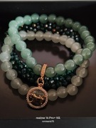 Zestaw 3 bransoletek  Awenturyn Zielony - Kryształki - znak zodiaku Byk