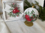 Świecznik, tacka, bombka ze stojakiem gwiazda betlejemska decoupage 