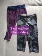 2 szt leginsy sportowe typu kolarki Nike + Kalenji Rozmiar S-M