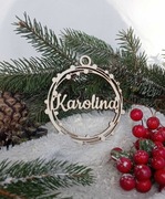 bombka zawieszka drewniana ozdoba na choinkę/Boże Narodzenie - wzór 17