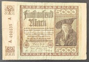 BANKNOT Niemcy 5000 marek 1922 rok