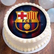 Opłatek na tort FC Barcelona dowolny napis 