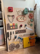 Duża Tablica manipulacyjna dwustronna stojąca drewniana  