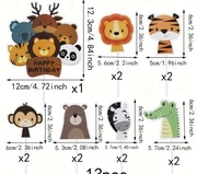 Topper piker na tort Dżungla zestaw