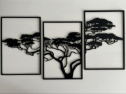 Nowoczesny Obraz Ramka 3D Tryptyk - Drzewo Bonsai - Loftowa Dekoracja