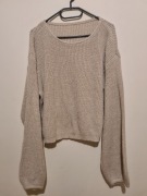 Beżowy nowy sweter nietoperz L