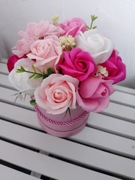 Flowerbox mydlany na Walentynki dzień kobiet 