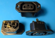 Gniazdo zasilające ŻEŃSKIE IEC C13 przykręcane 10A 250V NOWE