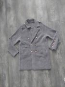 Płaszczyk szary angora wełna wiskoza uniwersalny 