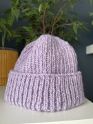 Wełniana czapka handmade Wrzos