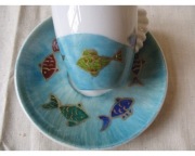 Filiżanka do espresso - rybki