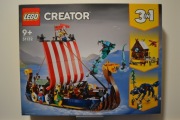 LEGO Creator 3 w 1 31132 Statek wikingów i wąż z Midgardu