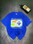 champion usa t-shirt northampton 50 college niebieski vintage swag y2k