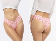 Figi brazyliany Julimex Rose Flakes r. XL, płatki róż, majtki