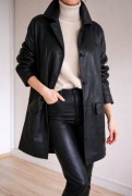 Kurtka skórzana damska czarna Don Gil 100% skóra naturalna oversize 38-44