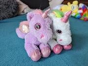 Pluszowe skrzydlate jednorożce - biały i różowy 