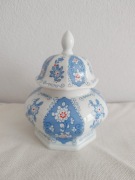 Stylowa  porcelanowa cukiernica / ozdobny pojemnik na słodycze z pokrywką