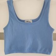 New yorker FB sister prążkowany niebieski krótki crop top M 