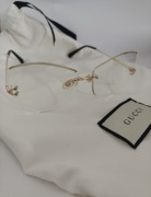 Ozdobne okulary przeciwsłoneczne jasne ochronne UV damskie złote ramki