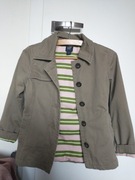 Długa kurtka płaszczyk khaki GAP 8- 9 lat