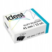 Klipsy biurowe do papieru metalowe 41mm 12szt