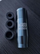 Gałka zmiany biegów JDM tytan szara aluminium Mugen+adaptery M8 M10 M12