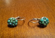 Kolczyki złote z jadeitem, secesyjne, XIX/XX w. próba 585