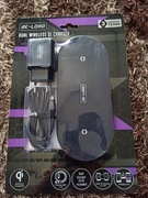 Zestaw bezprzewodowej ładowarki ładuje dwa telefony jednocześnie