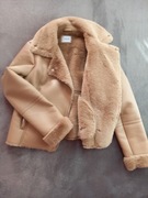 RESERVED 36 UK 8 kurtka beżowa z futerkiem jak nowa