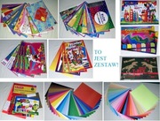 Papier kolorowy, różna postać, 759 ark. (zestaw np. dla przedszkola)+SMART!