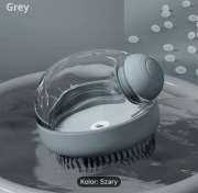 Szczotka masażer do kąpieli dla psa kota SZARA