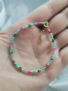 Bransoletka kamienie regulacja przedłużka jadeit amazonit rubin szmaragd