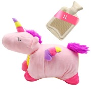 Pluszowa butelka na gorącą wodę z odpinanym pokrowcem – 1L