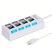 4 Portowy Hub USB - Szybki 480Mbps Plug & Play Zewnętrzny Adapter USB 
