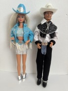 Barbie i Ken Western Stampin vintage 1993 Mattel kapelusze