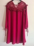 Monitor bordowa sukienka 40 L koronka